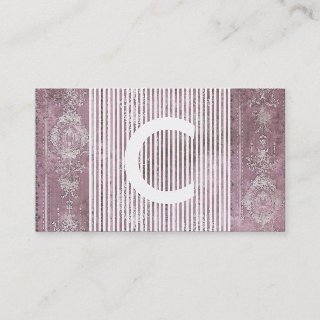 chic monogram loyalty stamp card (Front)