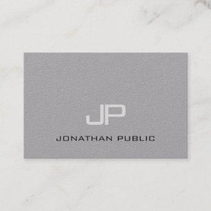 Chic Monogram Minimalist Plain Luxe Trendy Design Business Card