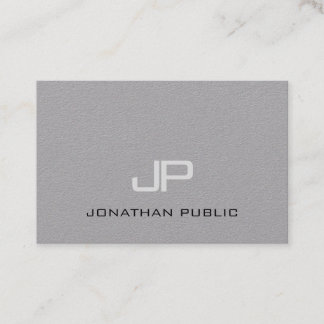 Chic Monogram Minimalist Plain Luxe Trendy Design Business Card