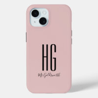 Chic Monogram Name Dusty Blush Pink
