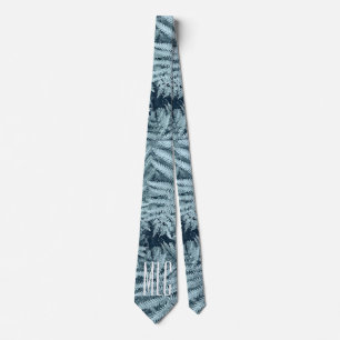 CHIC MONOGRAM NZ FERN SILVER FOLIAGE NEW ZEALAND   TIE
