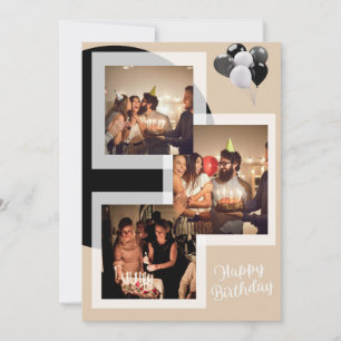 Chic Monogram Photo Birthday Party Invitation