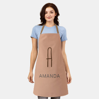 Chic monogram professional plain ADD YOUR NAME Apron
