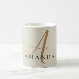 Chic monogram professional plain ADD YOUR NAME Coffee Mug