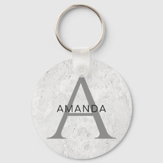 Chic monogram professional plain add your name key ring