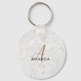 Chic monogram professional plain add your name key ring