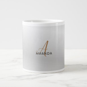 Chic monogram professional plain ADD YOUR NAME Large Coffee Mug