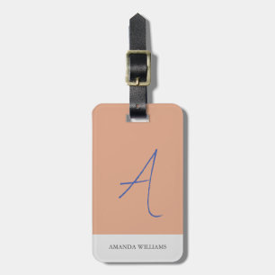 Chic monogram professional plain minimalist luggage tag