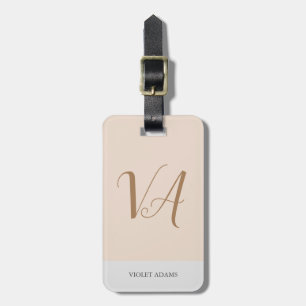 Chic monogram professional plain minimalist luggage tag