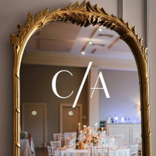 Chic Monogram Slash Art Deco Lettering Wedding Window Cling