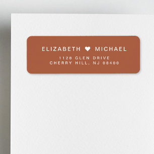 Chic Monogram Terracotta Wedding Return Address