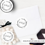 Chic Monogram Wedding Envelope Seal /Favour sticke<br><div class="desc">Elegant monogrammed wedding envelope seal and favour sticker. Design with an exquisite hand-drawn monogram with the couple's initials and a personalised text section below, which can be used for the date or a short message like "Thank you for coming!" Two size options and it is also available in square shape....</div>