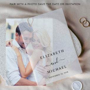 Chic Monogram Wedding Overlay Vellum Invitations