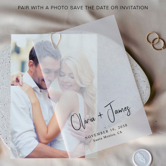 Chic Monogram Wedding Overlay Vellum Invitations (Elevate your save the dates and wedding invitations with the timeless beauty of vellum overlays)