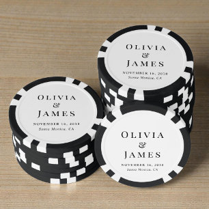 Chic Monogram Wedding Poker Chips