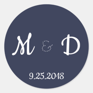 Chic Monogram Wedding Stickers