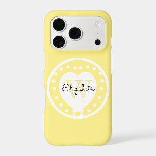 Chic Monogram Yellow White Heart Initial Letter