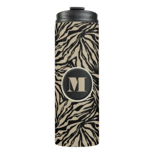 Chic Monogram Zebra Print Thermal Tumbler