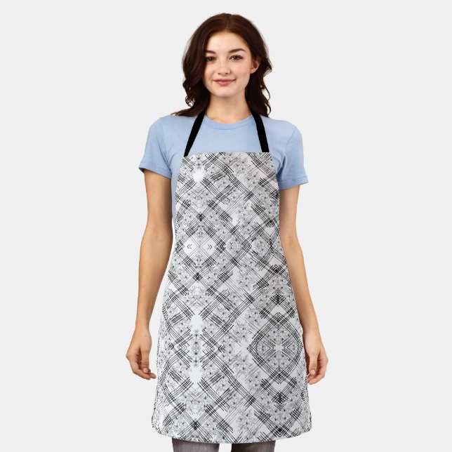 Chic Monogramed Flowers and stripes Apron (Worn)