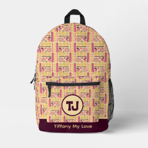 Chic Monogrammed Vacation School Backpack