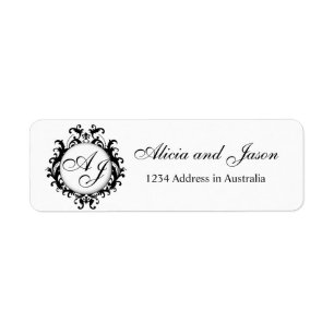 Chic Monograms for Weddings Return Address Labels