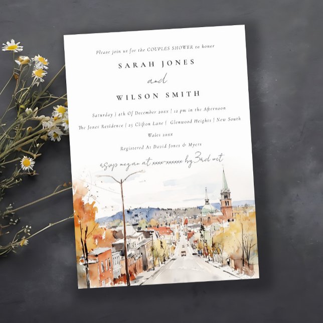 Chic Montpelier City Scape Vermont Couples Shower Invitation (Creator Uploaded)