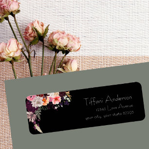 Chic Moody Flowers & Greenery Return Address