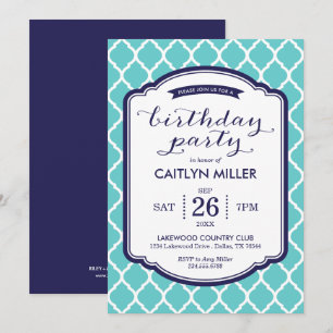 Chic Moroccan Birthday Party Invitation
