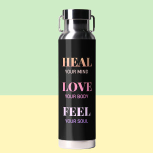 Chic Motivational Black Pattern Water Bottle