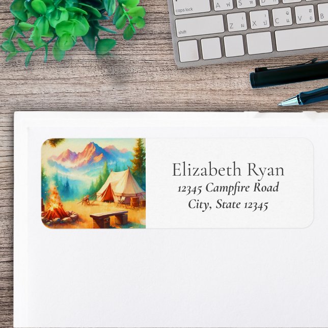 Chic Mountain Camping  (A peaceful camping scene for everyday and special occasion mail!)