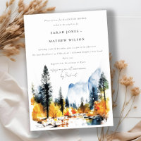 Chic Mountain River Fall Landscape Couples Shower