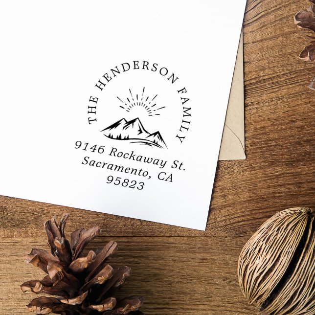 Chic Mountainous LandscapeFamily Return Address Rubber Stamp (Creator Uploaded)