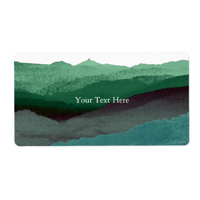 Chic Mountian Watercolor | Blue & Green | Custom (Front)