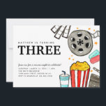 Chic Movie Night Cinema Watch Party Kids Birthday Invitation<br><div class="desc">Cute Movie Night Cinema Watch Party Kids Birthday Invitation</div>