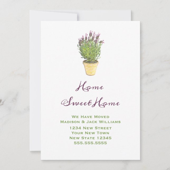 Chic  Moving Announcements | Home Sweet Home (Front)