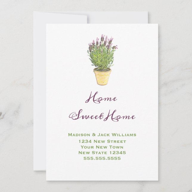 Chic  Moving Announcements | Home Sweet Home (Front)