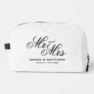 Chic Mr & Mrs honeymoon toiletry bag wedding gift