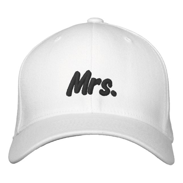 Chic Mrs. black and white cute  Embroidered Hat (Front)