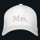 Chic Mrs. blush pink white Embroidered Hat<br><div class="desc">Chic Mrs.blush pink white Embroidered Baseball Cap
Available in many colours and options</div>