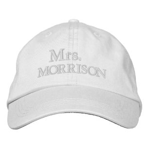 Chic Mrs. Last Name blush pink white Embroidered Hat