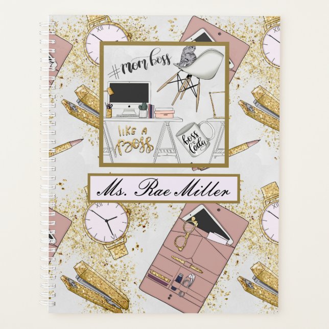 Chic Mum Boss Personalised Planner (Front)