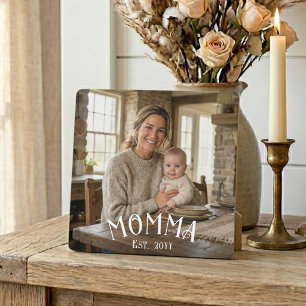 Chic Mum Est Year First Time Mum Photo Plaque