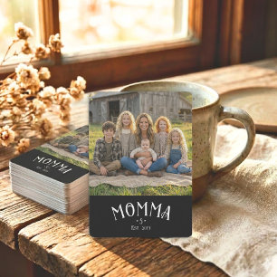 Chic Mum Established Kid Count Photo Black White Playing Cards