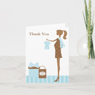 Chic Mum To Be Boy Baby Shower Thank You Card