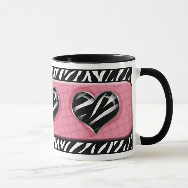 Chic My Heart Pink Zebra Print Mug (Right)