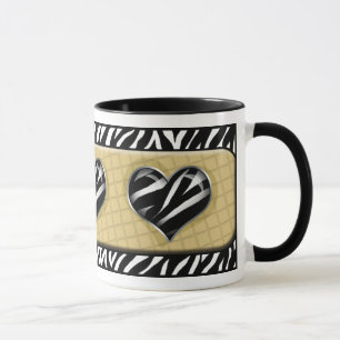 Chic My Heart Yellow Zebra Print Mug