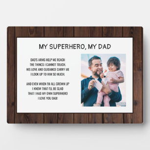 Chic My Superhero My Dad Photo Wood Father's Day Plaque