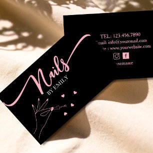 Chic Nail Salon Manicurist Hand Business Card