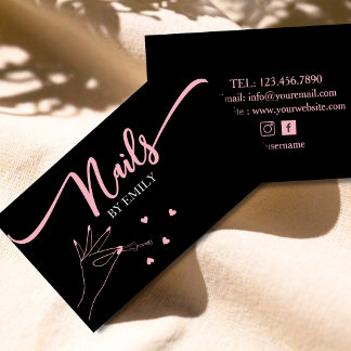 Chic Nail Salon Manicurist Hand Business Card