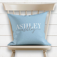 Chic Name Monogram Dusk Blue Grey Elegant